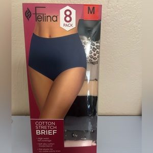 Felina pack of 8 cotton stretch briefs size M NIB